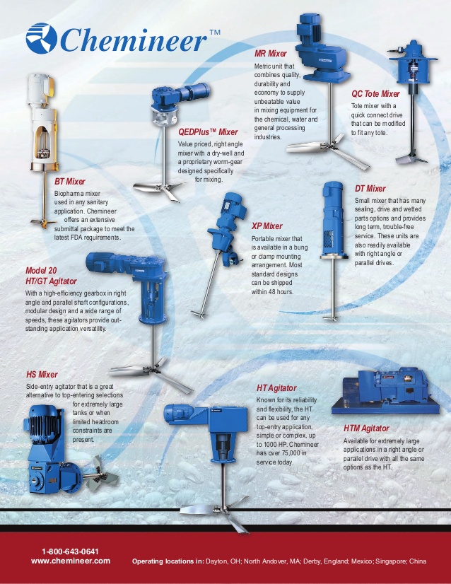 chemineer fluid agitation equipment and systems